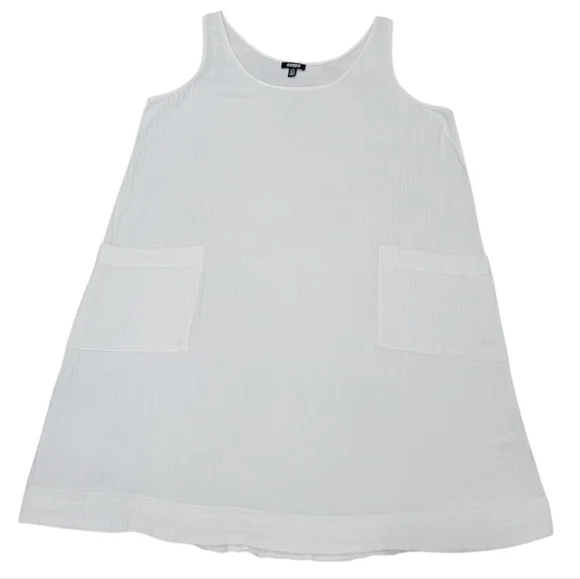 Aimee Kestenberg White Gauzy Waffle-knit Loungewear Cover-up Dress Women’s L - Picture 4 of 16